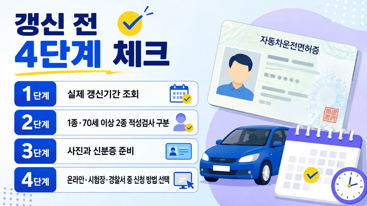 운전면허 갱신 전 기간 조회부터 신청 방법 선택까지 4단계 체크