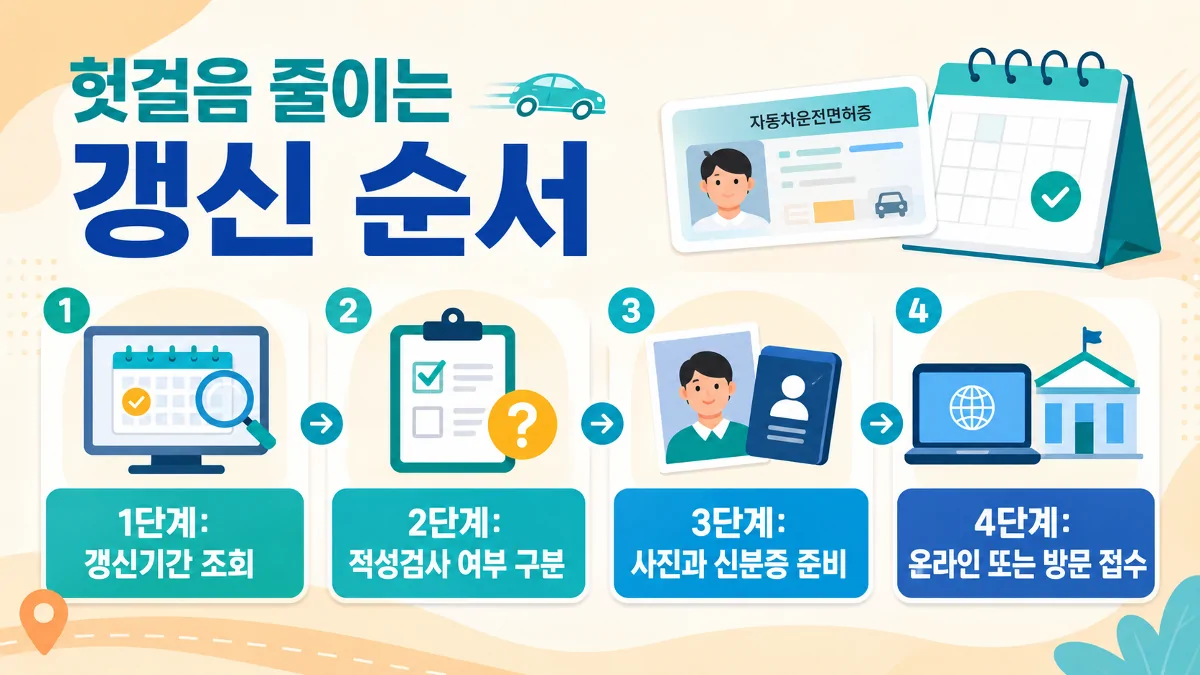 운전면허증 갱신을 준비하는 네 단계 순서
