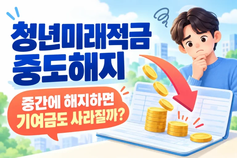 청년미래적금 중도해지 조건과 사유, 이자와 우대금리 정부기여금, 27개월 뒤 재가입 계산