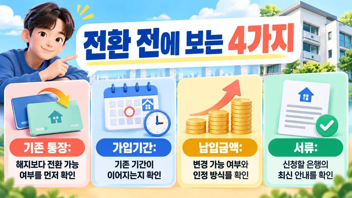 청년드림주택청약 전환 전에 확인할 기존 통장과 가입기간, 납입금액, 서류 체크리스트
