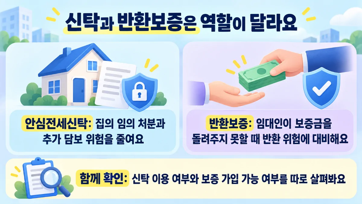 안심전세신탁과 전세보증금반환보증의 역할 차이
