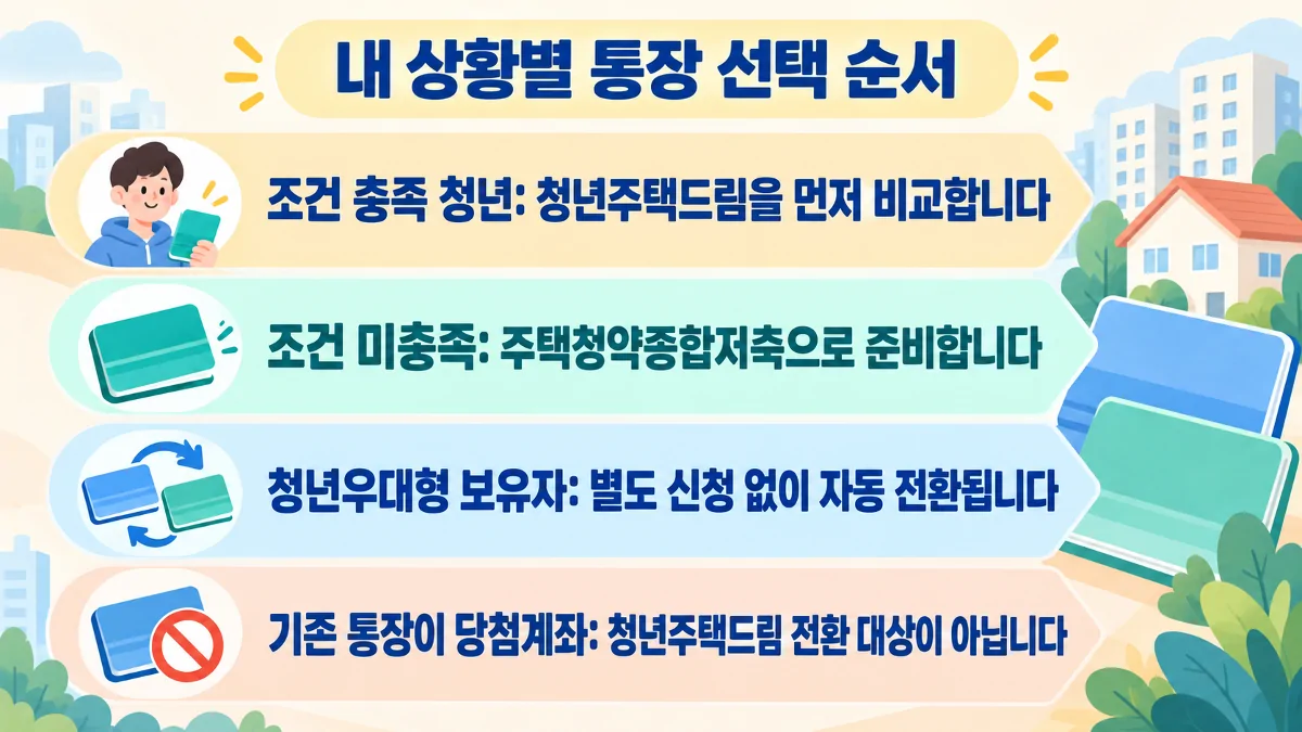 가입 조건과 기존 통장 상태에 따른 청약통장 선택 가이드