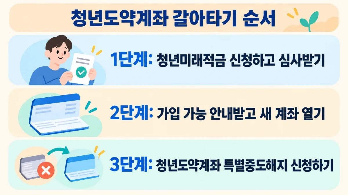 청년도약계좌에서 청년미래적금으로 갈아타는 세 단계 순서